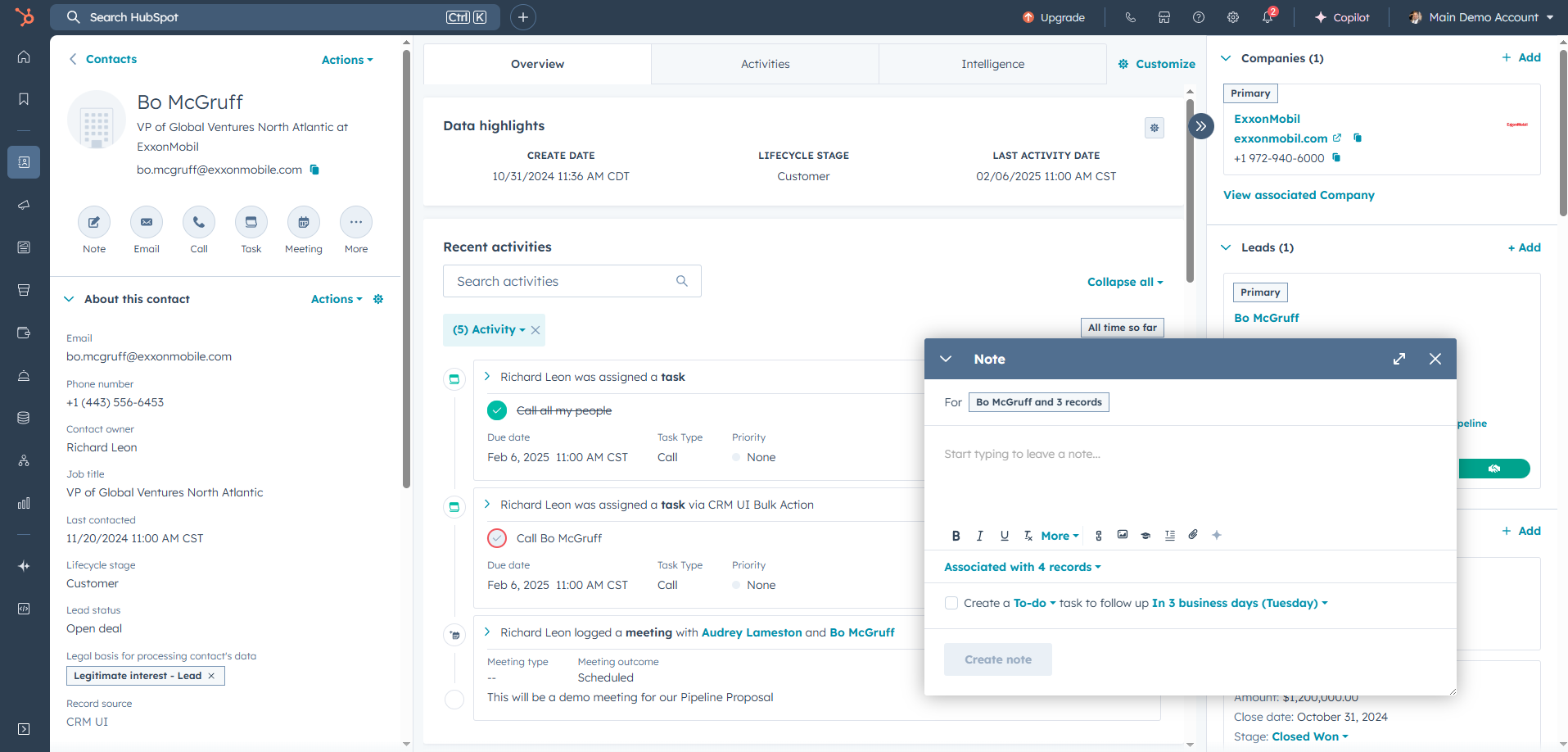 Notes in HubSpot